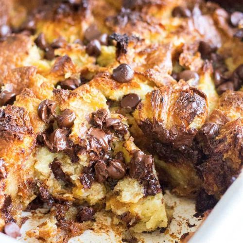 Chocolate Croissant Bread Pudding