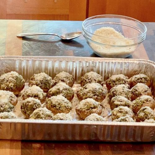 Pesto Stuffed Mushrooms